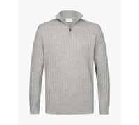 Profuomo - Grauer Wollmix Ripp Half-zip hellgrau - Gr. - L