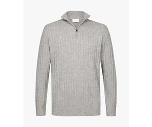 Profuomo - Grauer Wollmix Ripp Half-zip hellgrau - Gr. - XXL