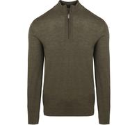 Profuomo Half Zip Pullover Merinowolle Olivgrün - Größe XL Dunkelgrün XL