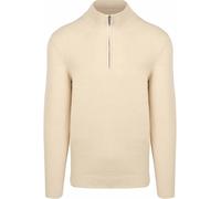 Profuomo Half Zip Pullover Structure Beige - Größe M Beige M