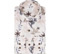 Profuomo Hemd Blumenmuster Beige - Größe 43 Beige 43