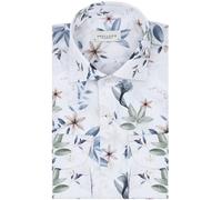 Profuomo Hemd Blumenmuster Weiß - Größe 40 Multicolour 40