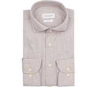 Profuomo Hemd Peached Herringbone Flanell Beige - Größe 38 Beige 38