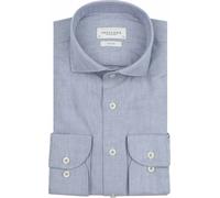 Profuomo Hemd Peached Herringbone Flanell Blau - Größe 38 Hellblau 38