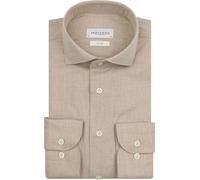 Profuomo Hemd Peached Twill Flanell Beige - Größe 44 Beige 44