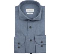 Profuomo Hemd Peached Twill Flanell Blau - Größe 41 Blau 41