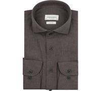 Profuomo Hemd Peached Twill Flanell Braun - Größe 44 Braun 44