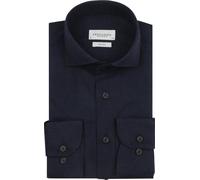 Profuomo Hemd Peached Twill Flanell Navy - Größe 43 Dunkelblau 43