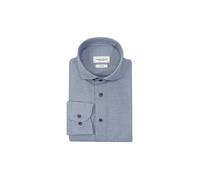 Profuomo Slim Fit Flanellhemd blau, Einfarbig