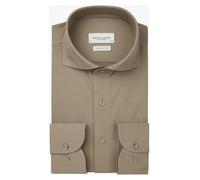 Profuomo Japanese Knitted Slim Fit Jerseyhemd beige, Einfarbig