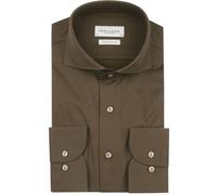 Profuomo Japanese Knitted Hemd Army Grün - Größe 43 (XL) Dunkelgrün 43