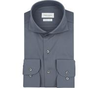 Profuomo Japanese Knitted Slim Fit Jerseyhemd blau, Einfarbig