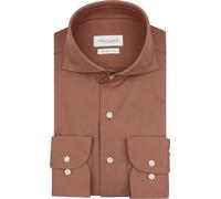 Profuomo Japanese Knitted Slim Fit Jerseyhemd braun, Einfarbig