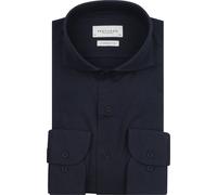 Profuomo Japanese Knitted Hemd Structure Navy - Größe 42 Dunkelblau 42