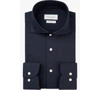 Profuomo Japanese Knitted Slim Fit Jerseyhemd dunkelblau, Einfarbig