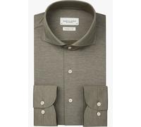 Profuomo Japanese Knitted Slim Fit Jerseyhemd grün, Einfarbig
