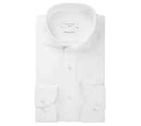 Profuomo Langarm Business Hemd Knitted Slim Fit, Weiß 39