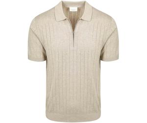 Profuomo Knitted Half Zip Poloshirt Dropneedle Beige - Größe XL Beige XL