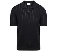 Profuomo Knitted Half Zip Poloshirt Dropneedle Navy - Größe M Dunkelblau M