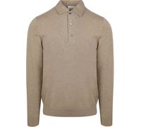 Profuomo Luxury Regular Fit Longsleeve Poloshirt beige, Einfarbig