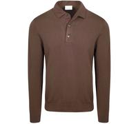 Profuomo Regular Fit Longsleeve Poloshirt braun, Einfarbig