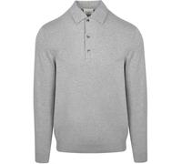 Profuomo Luxury Regular Fit Longsleeve Poloshirt grau, Einfarbig