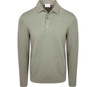 Profuomo Langarm - Longsleeve Poloshirt Luxury Basic Grün - Größe M Grün M