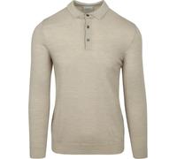 Profuomo Langarm - Longsleeve Poloshirt Merinowolle Beige - Größe L Beige L