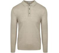Profuomo Langarm - Longsleeve Poloshirt Merinowolle Beige - Größe M Beige M