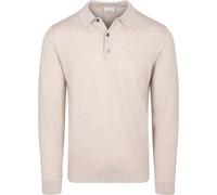 Profuomo Langarm - Longsleeve Poloshirt Merinowolle Beige - Größe S Beige S