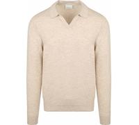 Profuomo Langarm - Longsleeve Poloshirt Wool Blend Sand - Größe L Beige L
