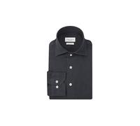 Profuomo Slim Fit Leinenhemd dunkelblau, Gestreift