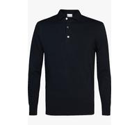 Profuomo Luxury Regular Fit Longsleeve Poloshirt dunkelblau, Einfarbig