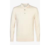 Profuomo Luxury Regular Fit Longsleeve Poloshirt ecru, Einfarbig