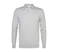 Profuomo Luxury Regular Fit Longsleeve Poloshirt grau, Einfarbig