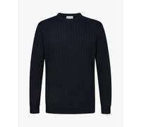 Profuomo - Marineblauer Wollmix Ripp Rundhals navy - Gr. - XXL