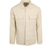 Profuomo Overshirt Leinen Blend Beige - Größe L Beige L
