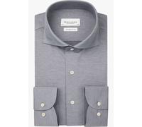 Profuomo Performance Slim Fit Jerseyhemd blau, Einfarbig