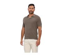 Profuomo - Polo Open Collar Rib - - Tops - Herren - Braun - 2XL