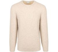 Profuomo Pullover Rib Wool Blend Sand - Größe XL Beige XL