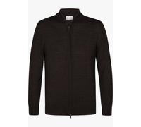 Profuomo Regular Fit Cardigan braun, Einfarbig