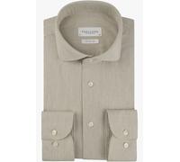 Profuomo Regular Fit Leinenhemd beige, Einfarbig