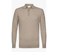 Profuomo Regular Fit Longsleeve Poloshirt beige, Einfarbig