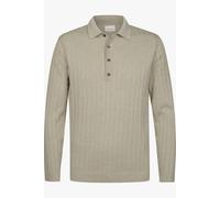 Profuomo Regular Fit Longsleeve Poloshirt beige, Einfarbig