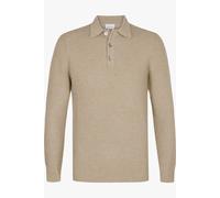 Profuomo Regular Fit Longsleeve Poloshirt beige, Einfarbig
