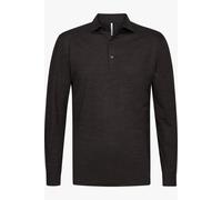 Profuomo Regular Fit Longsleeve Poloshirt braun, Einfarbig
