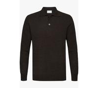 Profuomo Regular Fit Longsleeve Poloshirt braun, Einfarbig