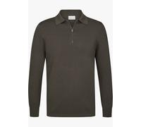 Profuomo Regular Fit Longsleeve Poloshirt braun, Einfarbig