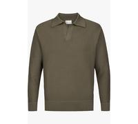 Profuomo Regular Fit Longsleeve Poloshirt braun, Einfarbig