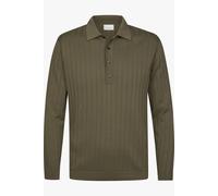 Profuomo Regular Fit Longsleeve Poloshirt braun, Einfarbig